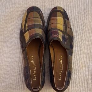 Bettye Muller Women's Checkered Loafers - Multicolor Leather Sole 8.5 M